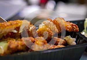 Closeup of popular Netherlands\' fried fish snack