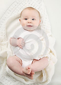 Closeup portrait of adorable baby