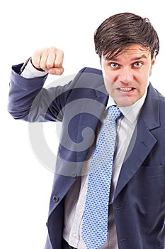 Closeup portrait of an angry businessman