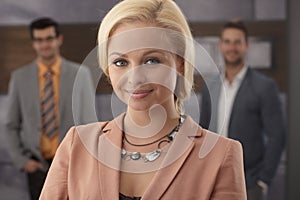 Closeup portrait of beautiful businesswoman