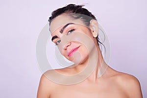 Closeup portrait of beautiful hispanic young woman