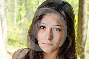 Closeup portrait of beautiful young girl