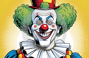 closeup portrait of a clown