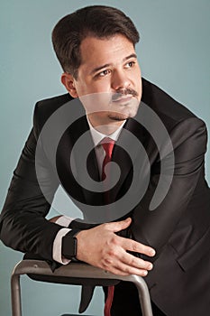 Closeup portrait of confident business man
