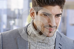 Closeup portrait of goodlooking young man