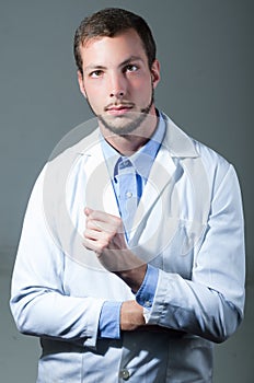 Closeup portrait of handsome young doctor