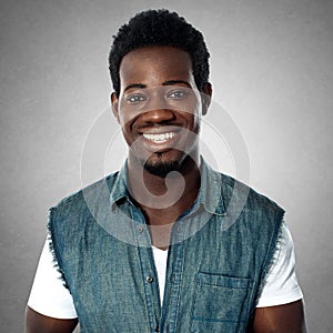 Closeup portrait of a happy young man smiling