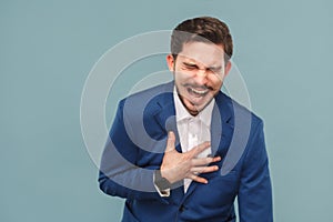 Closeup portrait of laughter man