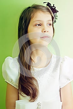 Closeup portrait of little girl