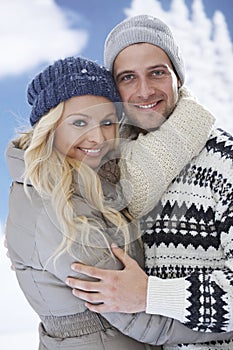 Closeup portrait of loving couple