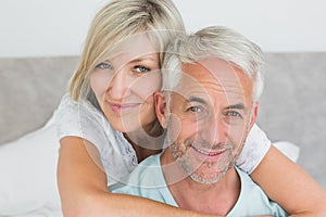 Closeup portrait of a loving mature couple