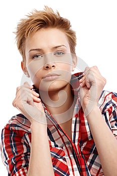 Closeup portrait of modern girl