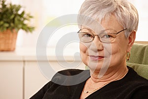 Closeup portrait of older woman