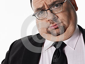 Closeup Portrait Of Overweight Businessman