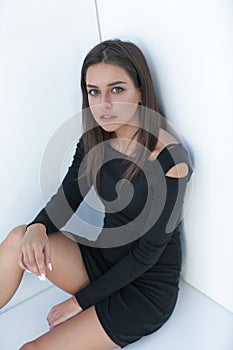 Closeup.portrait of pensive young woman.