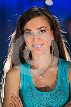 Closeup portrait of a smiling girl