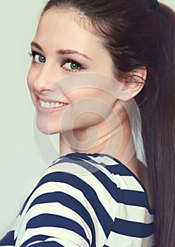 Closeup portrait of smiling teen girl