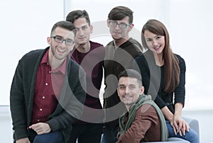 Closeup portrait of successful business team.