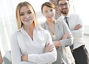 Closeup portrait of successful business team. the business concept