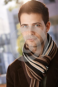 Closeup portrait of trendy guy