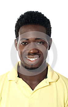 Closeup portrait of a young african guy