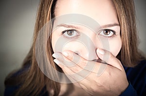 Closeup portrait of young beautiful teen girl's