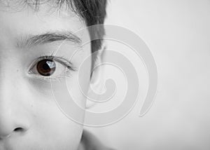 Closeup portrait of young boy