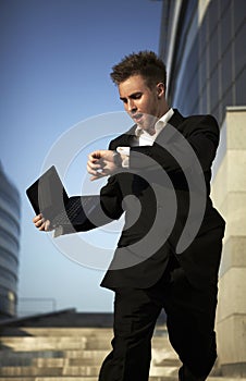 Closeup portrait of young businessman