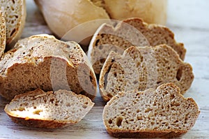 closeup of portuguese bread,