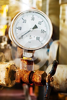 Closeup of pressure gauge