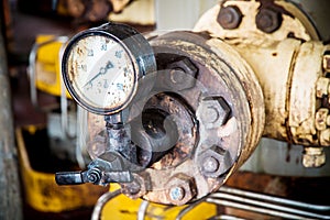 Closeup of pressure gauge