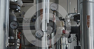 Closeup of pressure gauges