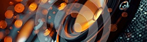 Closeup of a professionalgrade speaker vibrating with music closeup
