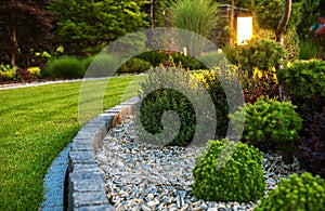 Professionally Landscaped Garden Flower Bed photo