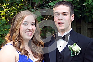 Closeup Prom Couple Casual Horizontal