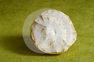 Closeup of pulp of celeriac root cut in half