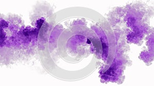 Closeup of a purple acrylic ink in water isolated on white. Abstract background. Violet smoke background texture.