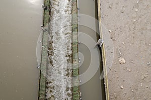 Closeup radial settler at wastewater water treat