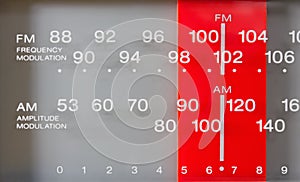 Closeup on a Radio FM-AM Tuner