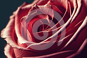 Closeup ravishing realistic detail intricate beauty of vivid red rose flower.