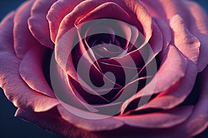 Closeup ravishing realistic detail intricate beauty of vivid red rose flower.