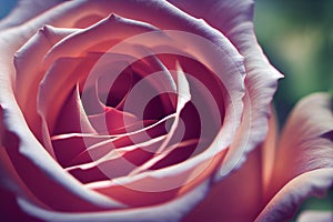 Closeup ravishing realistic detail intricate beauty of vivid red rose flower.