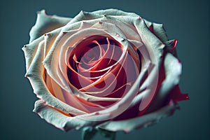 Closeup ravishing realistic detail intricate beauty of vivid red rose flower.