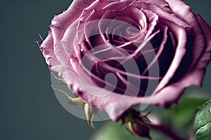 Closeup ravishing realistic detail intricate beauty of vivid red rose flower.