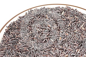 Closeup of raw rice berry in a bowl