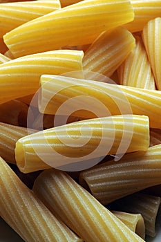 Closeup on raw tortiglioni