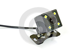 Closeup of rear view camera, Car parking camera, Car accessories