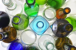 Closeup of recycling glass