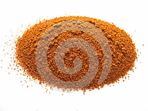 Closeup red hot chilli powder