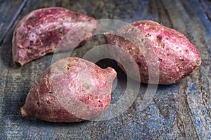 Closeup of red sweet potato